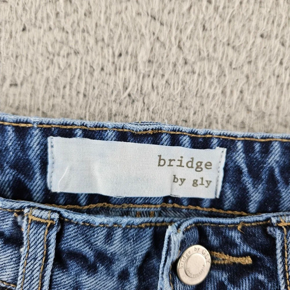 Bridge by Gly Jean Shorts‎ Wonmens 24 Blue Mom Fit Distressed Denim Boho Beach